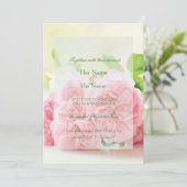 Uitnodiging voor weddenschappen op Elegant roze Ro (Staand voorkant)