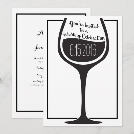 Uitnodiging voor weddenschappen over wijn (Voorkant / Achterkant)