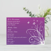 Uitnodiging voor weddenschappen - Paarse vlinderbl (Staand voorkant)