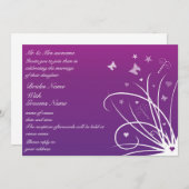 Uitnodiging voor weddenschappen - Paarse vlinderbl (Voorkant / Achterkant)