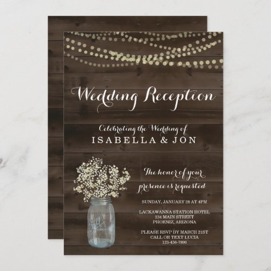 Uitnodiging voor weddenschappen | Rustisch (Voorkant / Achterkant)