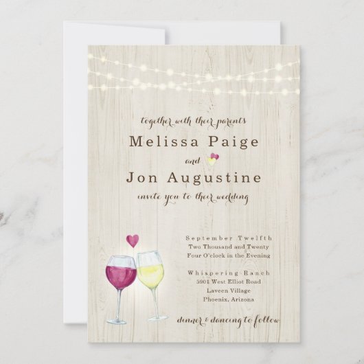 Uitnodiging voor weddenschappen | Toast voor rode  (Voorkant)