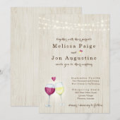 Uitnodiging voor weddenschappen | Toast voor rode  (Voorkant / Achterkant)