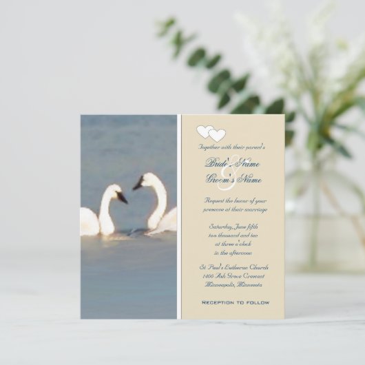 Uitnodiging voor weddenschappen tussen legant Swan (Staand voorkant)