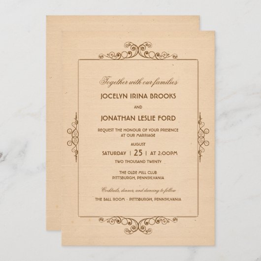  uitnodiging voor weddenschappen tussen Lijsten (Voorkant / Achterkant)