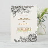  uitnodiging voor weddenschappen tussen Rozen (Staand voorkant)