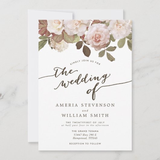 uitnodiging voor weddenschappen tussen Rozen (Voorkant)