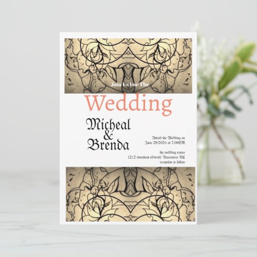  uitnodiging voor weddenschappen tussen Rozen (Staand voorkant)