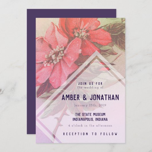  uitnodiging voor weddenschappen tussen Rozen (Voorkant / Achterkant)