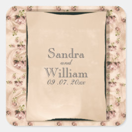  uitnodiging voor weddenschappen tussen Rozen Vierkante Sticker