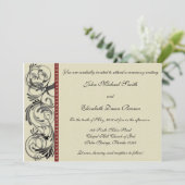 Uitnodiging voor weddenschappen: Zwart, rood, en T (Staand voorkant)