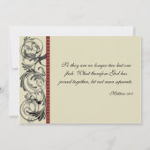 Uitnodiging voor weddenschappen: Zwart, rood, en T (Achterkant)