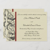 Uitnodiging voor weddenschappen: Zwart, rood, en T (Voorkant / Achterkant)