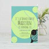 Uitnodiging voor wedstrijd van Tennis Ball Party (Staand voorkant)
