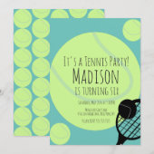 Uitnodiging voor wedstrijd van Tennis Ball Party (Voorkant / Achterkant)
