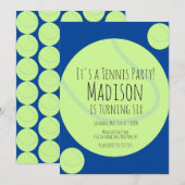 Uitnodiging voor wedstrijd van Tennis Ball Party (Voorkant / Achterkant)