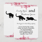 Uitnodiging voor wedstrijden met rondzwevende roze (Voorkant / Achterkant)