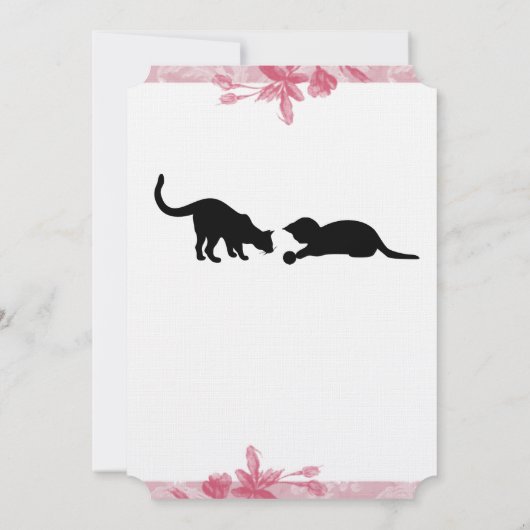 Uitnodiging voor wedstrijden met rondzwevende roze (Achterkant)