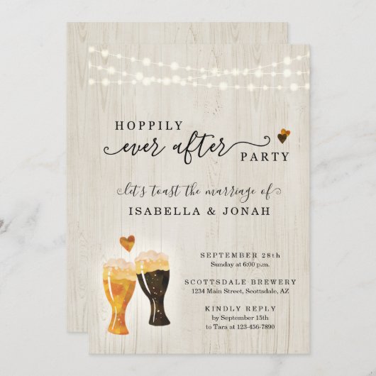 Uitnodiging voor weduwschap met brouwerij (Voorkant / Achterkant)