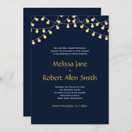 Uitnodiging voor weduwschap met een marinepartij (Voorkant / Achterkant)