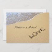 Uitnodiging voor weduwschap met legant Beach (Voorkant)