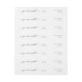 Uitnodiging voor weduwschap via Whimsical Script C (Vel)