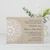 uitnodiging voor weduwschappen tussen Doily en Bu (Staand voorkant)