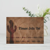 Uitnodiging voor Westerne bruiloft (Staand voorkant)