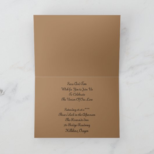 Uitnodiging voor Westerne bruiloft (Binnen)