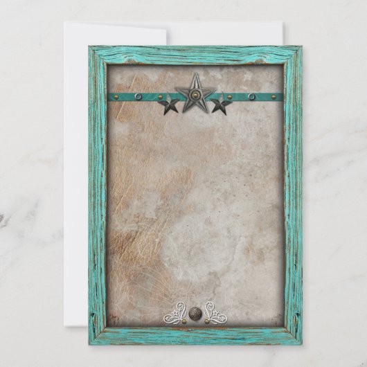 Uitnodiging voor Westerne bruiloft in Rustic Land (Achterkant)