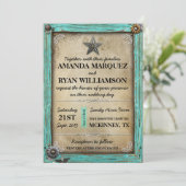 Uitnodiging voor Westerne bruiloft in Rustic Land (Staand voorkant)