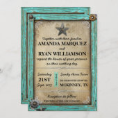 Uitnodiging voor Westerne bruiloft in Rustic Land (Voorkant / Achterkant)