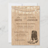 Uitnodiging voor Westerne bruiloft in Rustic Land (Voorkant)