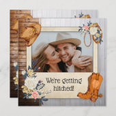 Uitnodiging voor Westerne bruiloft in Rustic Land (Voorkant / Achterkant)