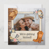 Uitnodiging voor Westerne bruiloft in Rustic Land (Voorkant)