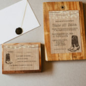 Uitnodiging voor Westerne bruiloft in Rustic Land