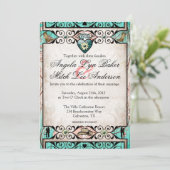 Uitnodiging voor Westerne bruiloft in Rustic Land (Staand voorkant)