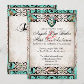 Uitnodiging voor Westerne bruiloft in Rustic Land (Voorkant / Achterkant)