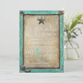 Uitnodiging voor Westerne bruiloft in Rustic Land (Staand voorkant)