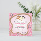 Uitnodiging voor westerne Cowgirl Horse Party (Staand voorkant)