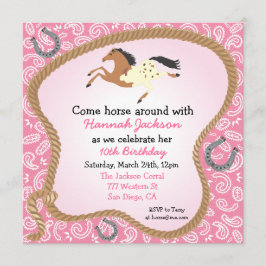 Uitnodiging voor westerne Cowgirl Horse Party