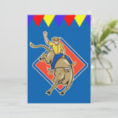 Uitnodiging voor westerne partij Bull Rider Person (Staand voorkant)