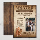 Uitnodiging voor Westerne verjaardag van het land (Voorkant / Achterkant)