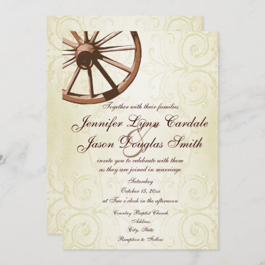 Uitnodiging voor Westerne wielweddenschappen in he (Voorkant / Achterkant)