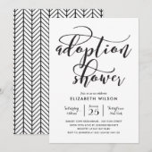 Uitnodiging voor whimsical Script Adoption Baby sh (Voorkant / Achterkant)