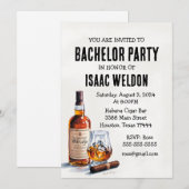 Uitnodiging voor Whisky Bachelorfeest (Voorkant / Achterkant)