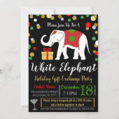Uitnodiging voor White Elephant Exchange Party (Voorkant)