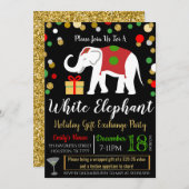 Uitnodiging voor White Elephant Exchange Party (Voorkant / Achterkant)