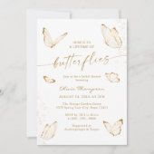 Uitnodiging voor White Gold Butterfly Bridal Showe (Voorkant)