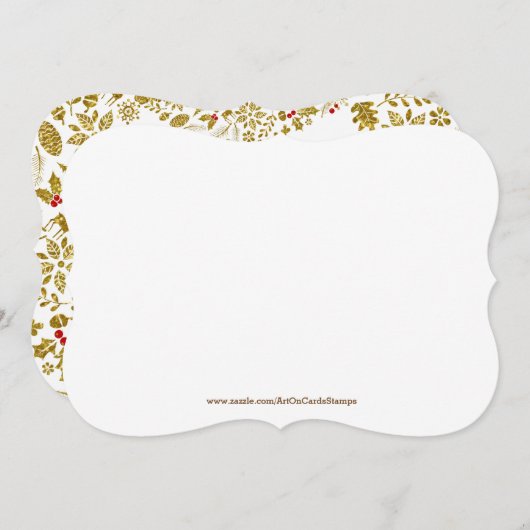 Uitnodiging voor White & Gold Kerstmis (Voorkant / Achterkant)